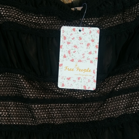 Free People Alicia Lace Black Mini Dress Size 2 - Picture 3 of 12